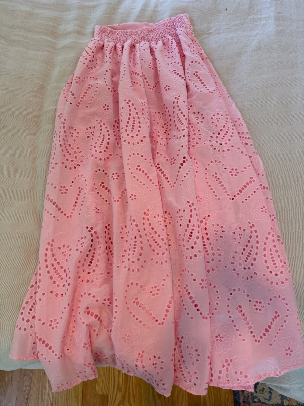 Pink Eyelet Skirt & Crop Top